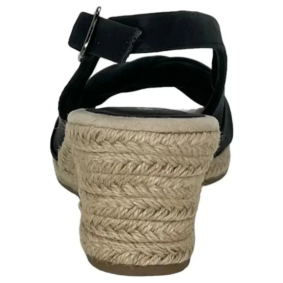 Easy Street Maureen Womens Super Flex Zone Black Wedge Dress Sandals Size 11M - Picture 5 of 15